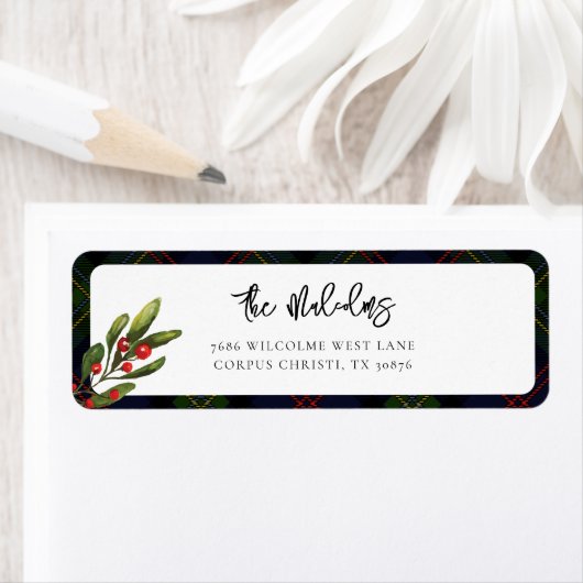 Plaid Elegant Rustic Classic Tartan Retouradres Etiket (Insitu)