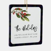 Plaid Elegant Rustiek Classic Tartan Familiefoto Keramisch Ornament (Rechts)