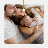 Plaid Elegant Rustiek Classic Tartan Familiefoto Keramisch Ornament (Achterkant)