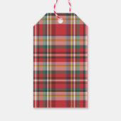 Plaid Elegant Rustiek Rood Check Vrijgezellenfeest Cadeaulabel (Achterkant)