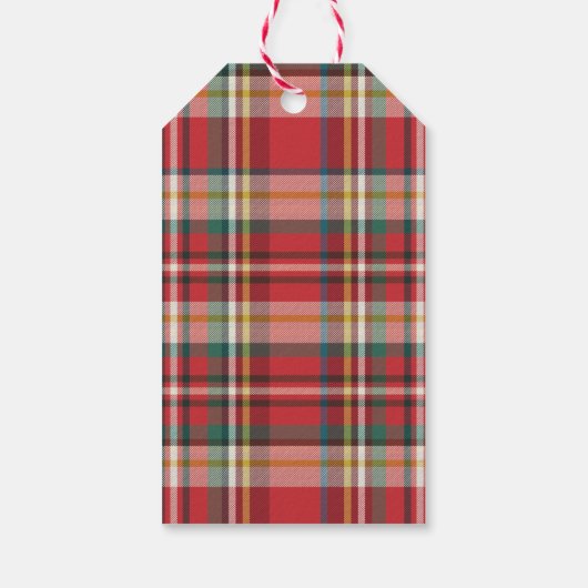Plaid Elegant Rustiek Rood Check Vrijgezellenfeest Cadeaulabel (Achterkant)