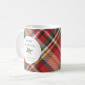 Plaid Elegant Vrolijk Kerstfeest Feestdagen Rood Koffiemok (Voorkant links)
