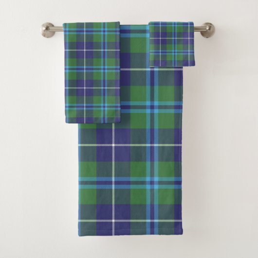 Plaid Elegante Rustieke Groene Clan Douglas Tartan Bad Handdoek (Insitu)