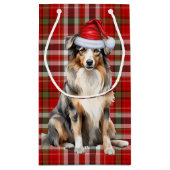 Plaid en een Australische herder kersthond Klein Cadeauzakje (Achterkant)