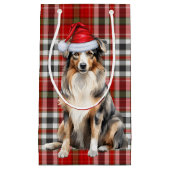 Plaid en een Australische herder kersthond Klein Cadeauzakje (Voorkant)