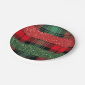 Plaid en glitter 7"rond document Bord (Gekanteld)