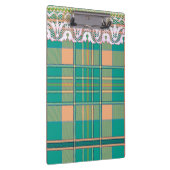 Plaid en kant groene perzik schattig girly klembord (Rechts)