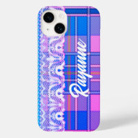 Plaid en kant paarse en roze schattig