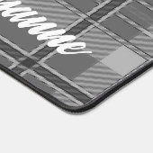 Plaid en kant zwart en wit schattig bureaumat (Hoek)