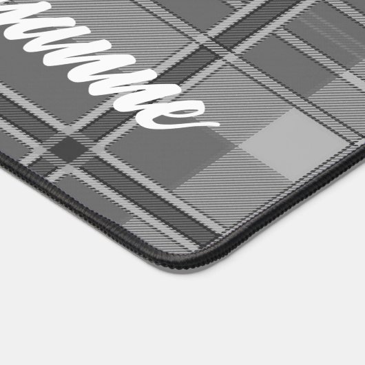 Plaid en kant zwart en wit schattig bureaumat (Hoek)