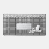 Plaid en kant zwart en wit schattig bureaumat (Keyboard & Muis)
