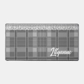 Plaid en kant zwart en wit schattig bureaumat (Voorkant)