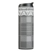 Plaid en kant zwart wit grijs schattig girly thermosbeker (Gedraaid links)