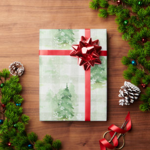 Plaid en Pijnboom Winter Cadeaupapier