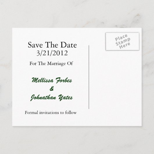 Plaid en Silver Ferns Save The Date Briefkaart (Achterkant)