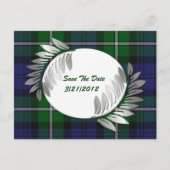 Plaid en Silver Ferns Save The Date Briefkaart (Voorkant)