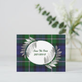 Plaid en Silver Ferns Save The Date Briefkaart (Staand voorkant)