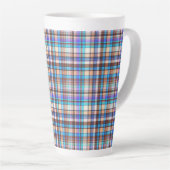 Plaid Fabric Checkered Print Pattern-57688 Latte Mok (Rechterhoek)