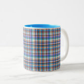 Plaid Fabric Checkered Print Pattern-57688 Tweekleurige Koffiemok (Voorkant rechts)