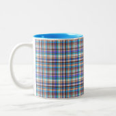 Plaid Fabric Checkered Print Pattern-57688 Tweekleurige Koffiemok (Links)