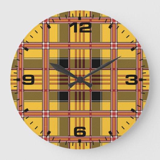 Plaid Fabric Texture Brown Stripes-52628 Grote Klok (Voorkant)