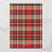 Plaid Familie Foto Geometrische Kerstmis Goud Folie Feestdagenkaart (Achterkant)