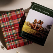 Plaid Familie Foto Geometrische Kerstmis Zilver Folie Feestdagenkaart