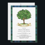 Plaid Familie Reünie Genealogie Tartan Rustic Save The Date<br><div class="desc">Met een waterverf genealogieboom,  deze elegante geruite Campbell tartan familiereünie Save the Date sjabloon is gemakkelijk aan te passen en klaar om uw jaarlijkse familieverzamelinggegevens toe te voegen voor de bijeenkomst van dit jaar</div>