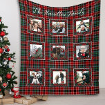 Plaid Familiefoto Collage Christmas Plaid Fleece Deken<br><div class="desc">Kerstplaid familiefoto quilt met familienaam. Rustieke moderne patchwork quilt ontwerp. Deze fleece deken maakt een geweldige familievakantie aandenken.</div>