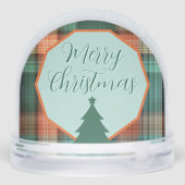 Plaid Family Christmas Photo Template Sneeuwbol (Achterkant)