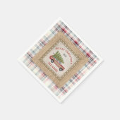 Plaid Faux Burlap Hout Gepanelde SUV Kerstboom Servet (Hoek)