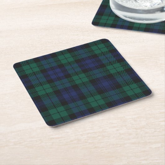 Plaid Festive Classic Rustic Groen Tartan Kartonnen Onderzetters (Schuin)