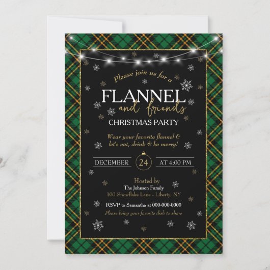 Plaid Flanel en vrienden kerstfeest Kaart (Voorkant)