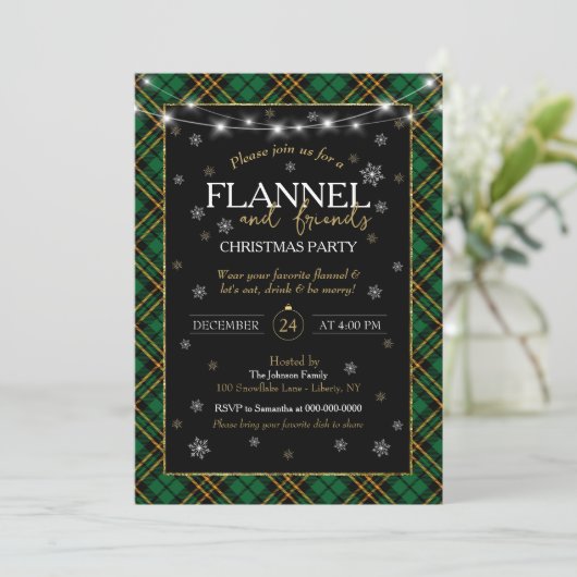 Plaid Flanel en vrienden kerstfeest Kaart (Staand voorkant)