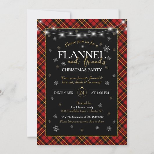 Plaid Flanel en vrienden kerstfeest Kaart (Voorkant)
