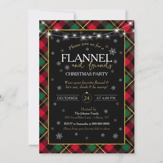 Plaid Flanel en vrienden kerstfeest Kaart (Voorkant)