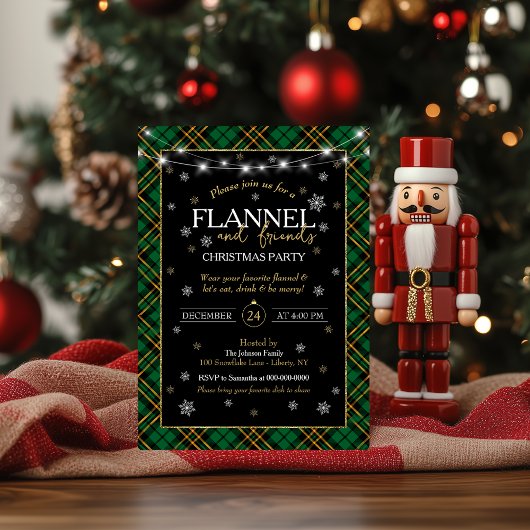 Plaid Flannel en Vrienden Kerstfeest Kaart