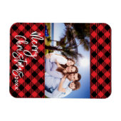 Plaid Foto Kerst Kaart - Lijst Magnet Keepsake Magneet (Horizontaal)