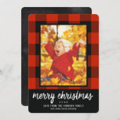 Plaid Foto Vrolijk Kerstvakantie Kaart (Voorkant / Achterkant)