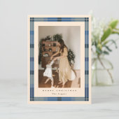 Plaid Frame Holiday Card Feestdagenkaart (Staand voorkant)