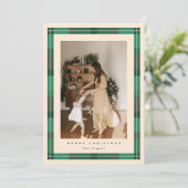 Plaid Frame Holiday Card Feestdagenkaart (Staand voorkant)