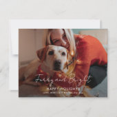 Plaid Furry and Bright Photo Tartan Christmas Feestdagenkaart (Voorkant)