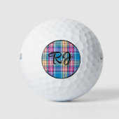 Plaid Gepersonaliseerd Blauw, Paarse, Turquoise, G Golfballen (Voorkant)