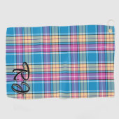 Plaid Gepersonaliseerd Blauw, Paarse, Turquoise, G Golfhanddoek (Horizontaal)