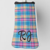 Plaid Gepersonaliseerd Blauw, Paarse, Turquoise, G Golfheadcover (Draai 90)