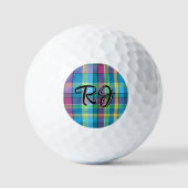 Plaid Gepersonaliseerde Paarse Groene Gele Turquoi Golfballen (Voorkant)