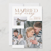 Plaid Getrouwd en Merry Script Pas getrouwd Foto's Feestdagenkaart (Voorkant)