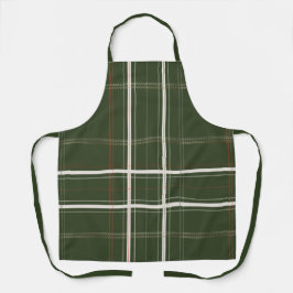 Plaid Gezellige Cabin Forest Green Traditionele BB Schort