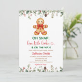 Plaid Gingerbread Classic Christmas Baby Shower  Kaart (Staand voorkant)