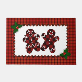 Plaid Gingerbread Man en Vrouwen Deurmat